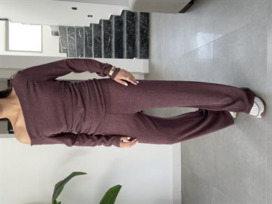 Bordo Krınkil Kumaş Yandan Büzgülü Takım