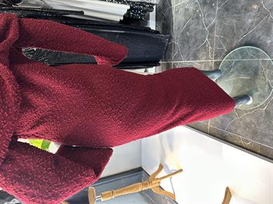 Bordo Madonna Yaka Triko Elbise