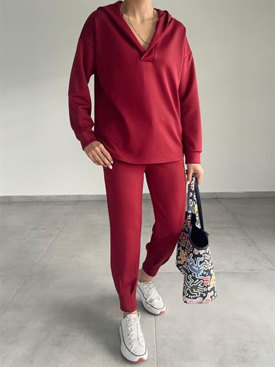 Bordo Scuba Paça Pileli Eşofman