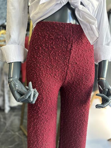 Bordo Triko Bol Paça Pantolon