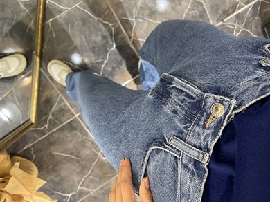 Boru Paça Koyu Mavi Jean