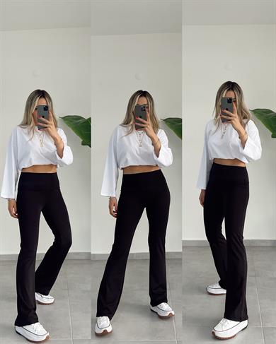 Boru Paça Siyah Fit  Tayt