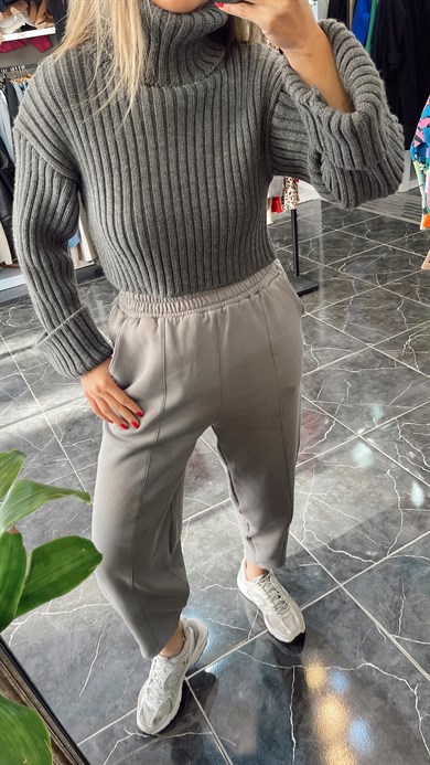 Boyalı Gri Şalvar Eşofman