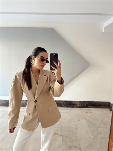 Briella Vizon Belden Oturtmalı Blazer