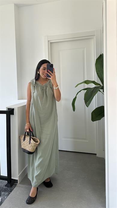 Çağlai Omuzdan Bağlamalı Elbise