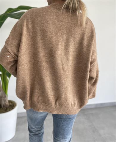 Camel  Bisiklet Yaka Salaş Taşlı Kazak