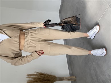 Camel Çift Cep Detaylı Polar Eşofman