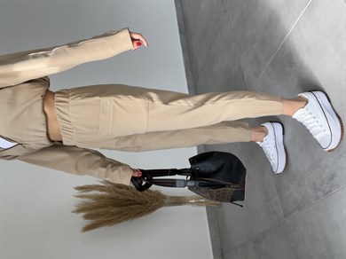 Camel Çift Cep Detaylı Polar Eşofman