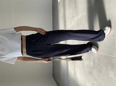 Celi Lacivert Esnek Kumaş Palazzo Pantolon