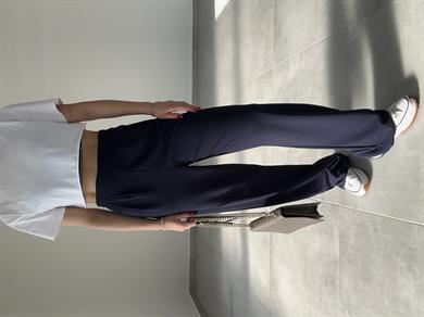 Celi Lacivert Esnek Kumaş Palazzo Pantolon