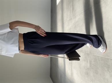 Celi Lacivert Esnek Kumaş Palazzo Pantolon