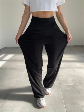 Celi Siyah Esnek Kumaş Palazzo Pantolon