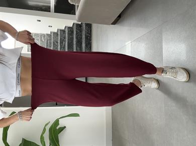 Cendy Krep Kemersiz Bordo Balon Pantolon