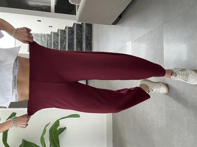 Cendy Krep Kemersiz Bordo Balon Pantolon