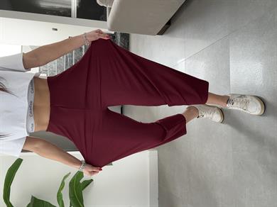 Cendy Krep Kemersiz Bordo Balon Pantolon