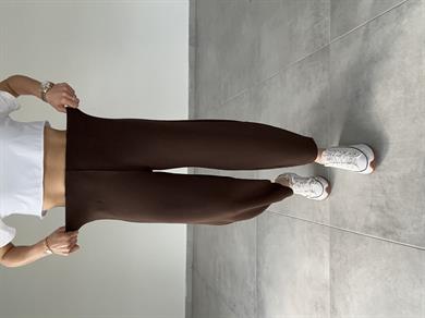 Cendy Krep Kemersiz Kahve Balon Pantolon