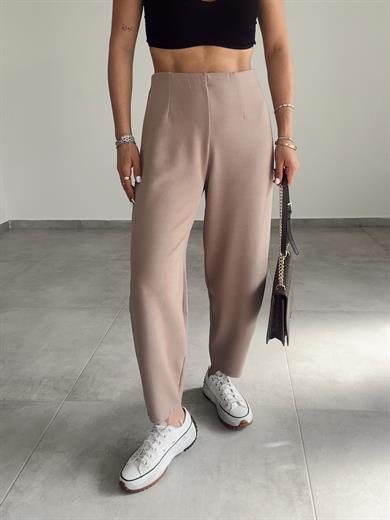 Cendy Krep Kemersiz Vizon Balon Pantolon