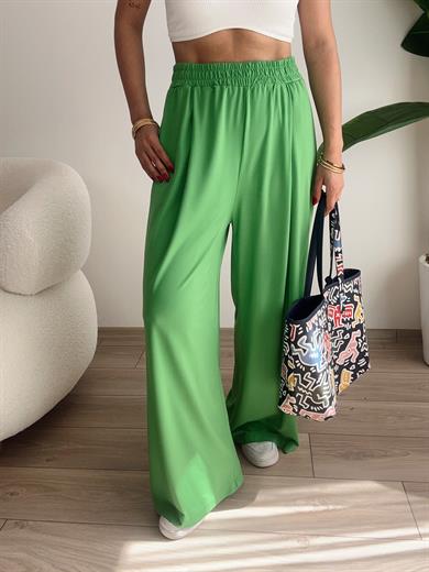 Çimen Yeşili Beli Lastikli Pantolon