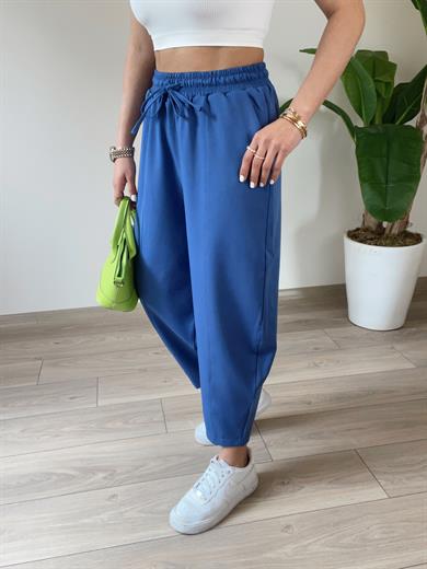 Cindy İndigo Beli Lastikli  Şalvar Pantolon
