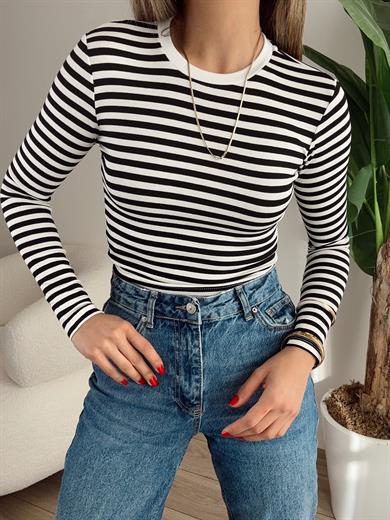 Çizgili Crop Bluz