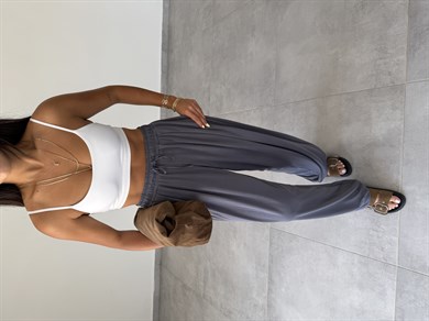 Comfort Gri Modal Kumaş Şalvar Pantolon