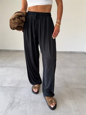 Comfort Siyah Modal Kumaş Şalvar Pantolon