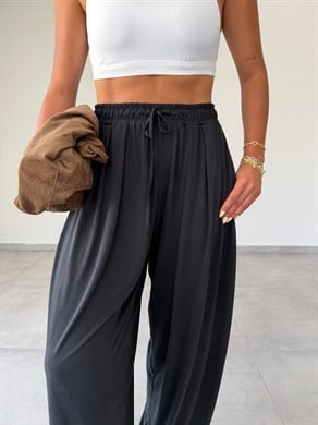 Comfort Siyah Modal Kumaş Şalvar Pantolon