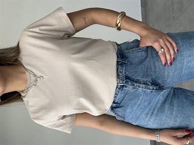 Cs Bej Basic Tişört