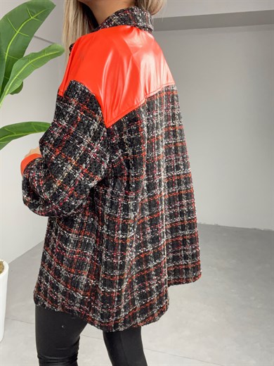 Deri Detaylı Gömlek