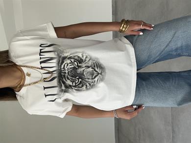 Ekru Baskılı Tişört