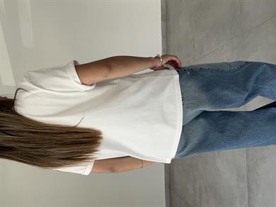 Ekru Baskılı Tişört