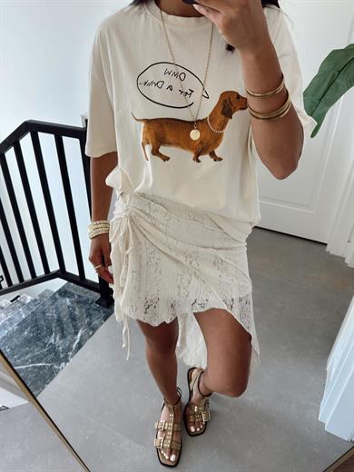 Ekru Baskılı Tshirt