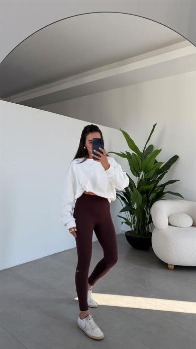 Ekru Bisiklet Yaka Sweat