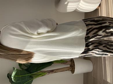 Ekru Bisiklet Yaka Triko Kazak