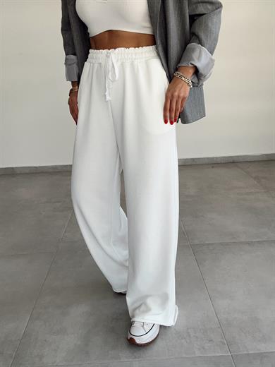 Ekru Bol Paça Eşofman