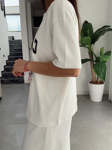 Ekru California Tedy Nakışlı Tshirt