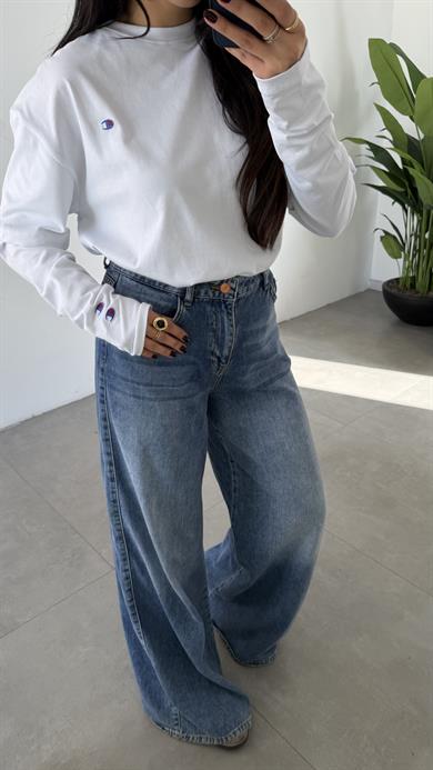 Ekru Çift Kollu Tişört