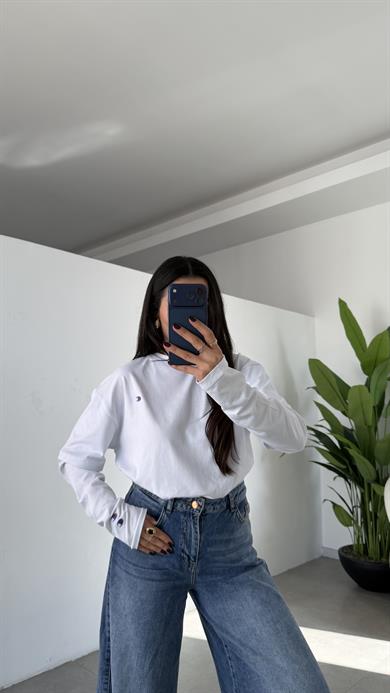 Ekru Çift Kollu Tişört