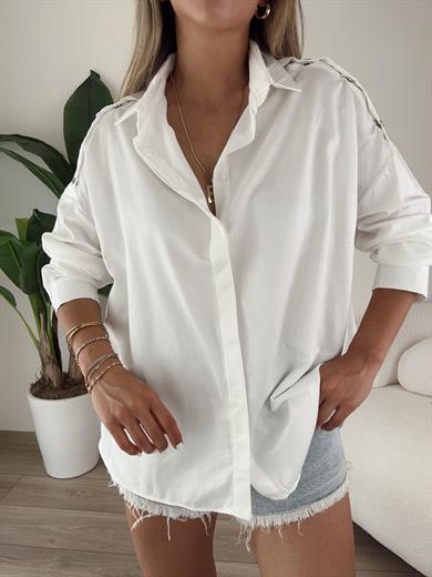 Ekru Çıtçıtlı Gömlek