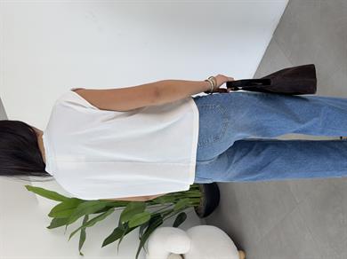 Ekru Cutwork Nakış Detaylı Tshirt