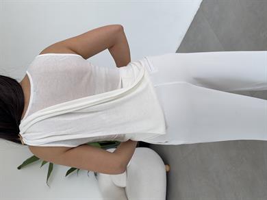 Ekru Dökümlü Triko Atlet