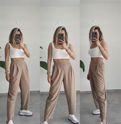 Ekru Fitilli Crop