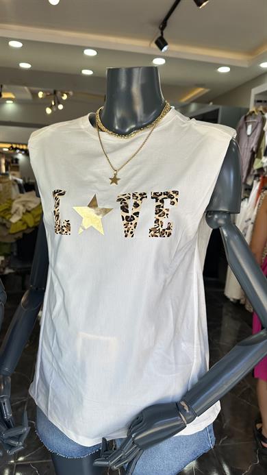 Ekru Gold Baskılı Tişört