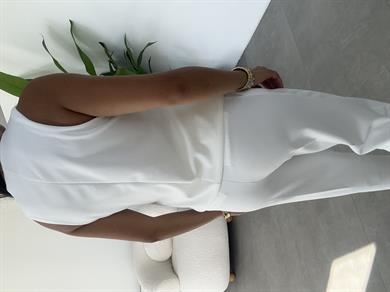 Ekru Kare Yaka Astarlı Yelek