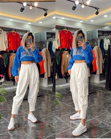 Ekru Kargo Cep Pantolon