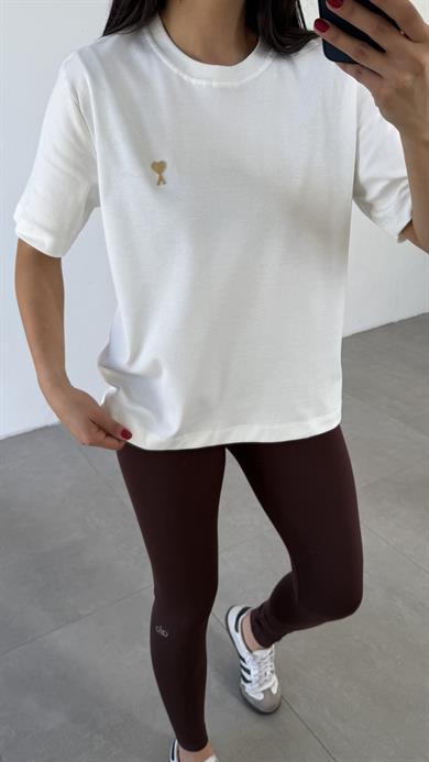 Ekru Kısa Kol Tişört