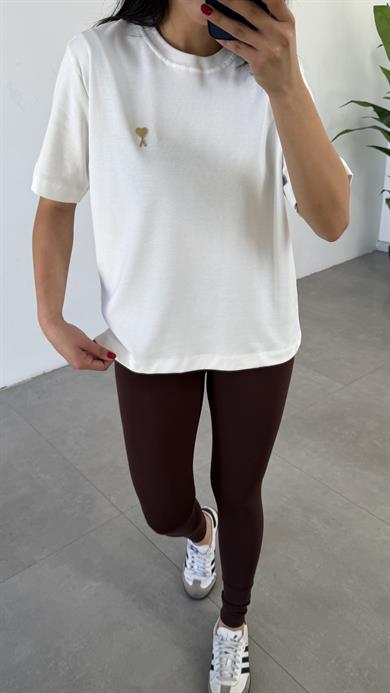 Ekru Kısa Kol Tişört