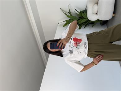 Ekru Kısa Kollu T-Shirt