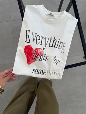 Ekru Kısa Kollu T-Shirt