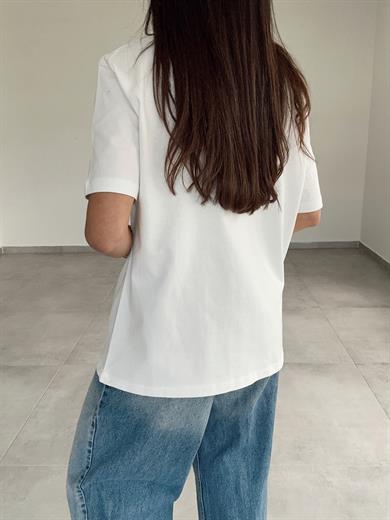 Ekru Leopar Fiyonk Tişört